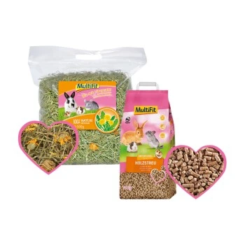 MultiFit Holzstreu 20L & Heu 3x500g Mit Löwenzahn 3 MultiFit Holzstreu 20L & Heu 3x500g Mit Löwenzahn