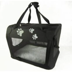 Josty Transporttasche Nylon Schwarz Mit Pfoten