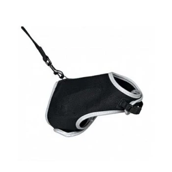 Trixie Softgeschirr Schwarz Mit Leine 36-54cm 4 Trixie Softgeschirr Schwarz Mit Leine 36-54cm – Bild 2